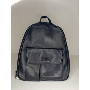 Perlina NY Black Leather Backpack, Women Carryall Purse